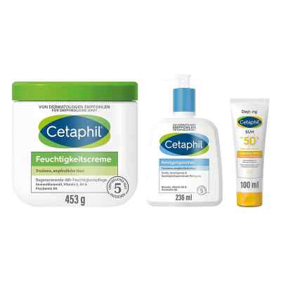 Cetaphil Reinigungslotion + Sun Daylong SPF50+ + Feuchtigkeitscr 1 Set von Galderma Laboratorium GmbH PZN 08107433
