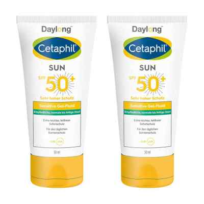 Cetaphil Sun Daylong SPF 50+ Sensitive Gel-Fluid Gesicht 2x50 ml von Galderma Laboratorium GmbH PZN 08105000