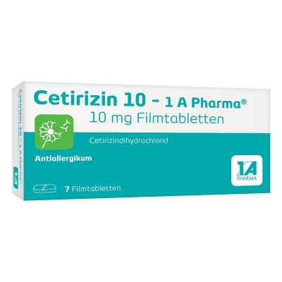 Cetirizin 10 - 1 A Pharma® Filmtabletten 7 stk von 1 A Pharma GmbH PZN 03823564
