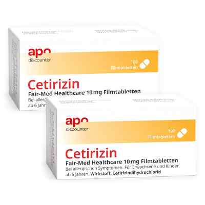 Cetirizin 10 mg von apodiscounter 2x100 stk von Fairmed Healthcare GmbH PZN 08102817
