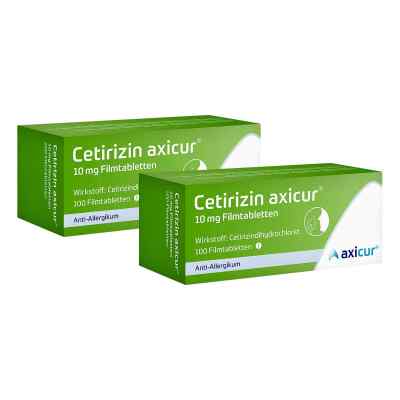 Cetirizin axicur 10 mg Filmtabletten 2x100 stk von axicorp Pharma GmbH PZN 08104672