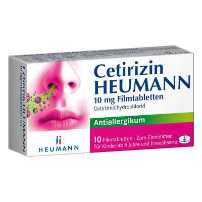 Cetirizin Heumann 10 mg Filmtabletten 10 stk von HEUMANN PHARMA GmbH & Co. Generi PZN 16363414