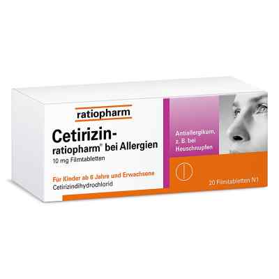 Cetirizin-ratiopharm® bei Allergien 10 mg Filmtabletten 20 stk von ratiopharm GmbH PZN 02158142