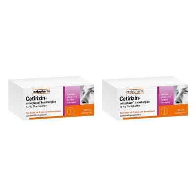 Cetirizin-ratiopharm® bei Allergien 10 mg Filmtabletten 2x100 stk von ratiopharm GmbH PZN 08104690