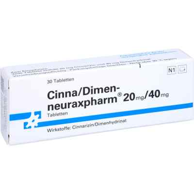 Cinna/dimen neuraxpharm 20 mg/40 mg Tabletten 30 stk von neuraxpharm Arzneimittel GmbH PZN 11769689