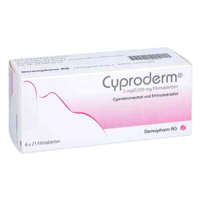 Cyproderm 2 mg/0,035 mg Filmtabletten 6X21 stk von DERMAPHARM AG PZN 04948210