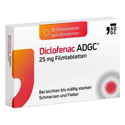 Diclofenac ADGC® 25 mg Filmtabletten 10 stk von Zentiva Pharma GmbH PZN 19348970
