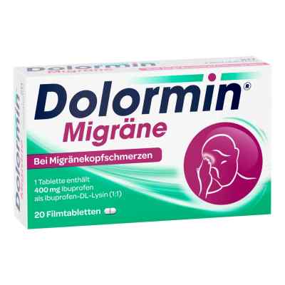 Dolormin Migräne 400 mg Ibuprofen bei Migränekopfschmerzen  20 stk von Kenvue Germany GmbH (OTC) PZN 01300827