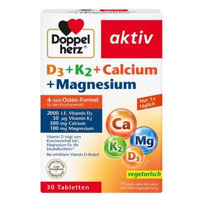 Doppelherz aktiv D3 + K2 + Calcium + Magnesium Tabletten 30 stk von Queisser Pharma GmbH & Co. KG PZN 18778668