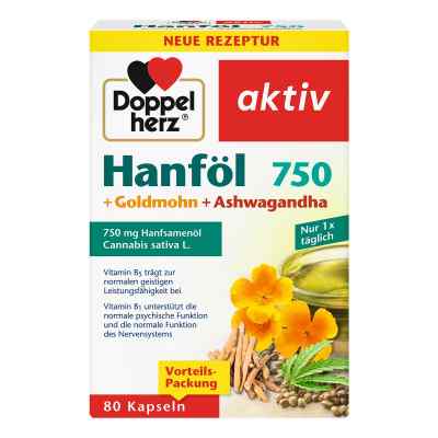 Doppelherz Hanföl+goldmohn+ashwagandha Kapseln 80 stk von Queisser Pharma GmbH & Co. KG PZN 18658421