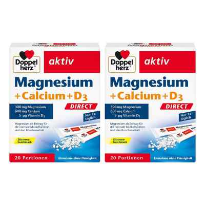 Doppelherz Magnesium+calcium+d3 Direct Pellets 2x20 stk von Queisser Pharma GmbH & Co. KG PZN 08104609
