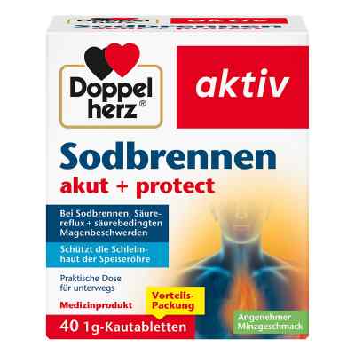 Doppelherz Sodbrennen Akut+protect Kautabletten 40 stk von Queisser Pharma GmbH & Co. KG PZN 18050990