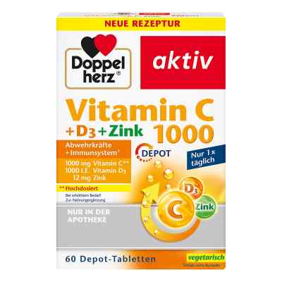 Doppelherz Vitamin C1000 +D3+Zink Depot Tabletten 60 stk von Queisser Pharma GmbH & Co. KG PZN 17620511