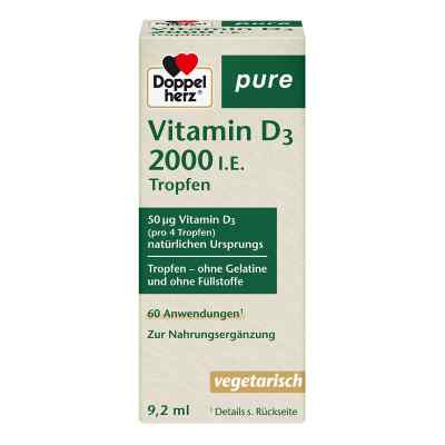 Doppelherz Vitamin D3 2000 I.e. Pure Tropfen 9.2 ml von Queisser Pharma GmbH & Co. KG PZN 16753262