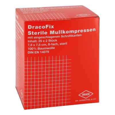 Dracofix Peel Kompressen 7,5x7,5 cm steril 8fach 25X2 stk von Dr. Ausbüttel GmbH & Co. KG PZN 03388105