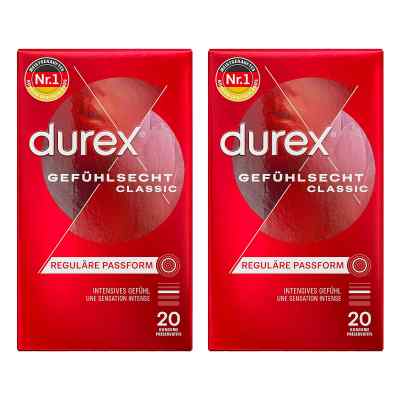 Durex Gefühlsecht classic Kondome 2 x 20 stk von Reckitt Benckiser Deutschland Gm PZN 08101014