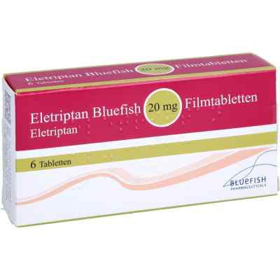 Eletriptan Bluefish 20 mg Filmtabletten 6 stk von Bluefish Pharma GmbH PZN 14292199