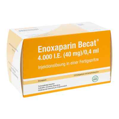 Enoxaparin Becat 4.000 I.e. 40mg/0,4ml iniecto -lsg.fs 10 stk von ROVI GmbH PZN 13509047