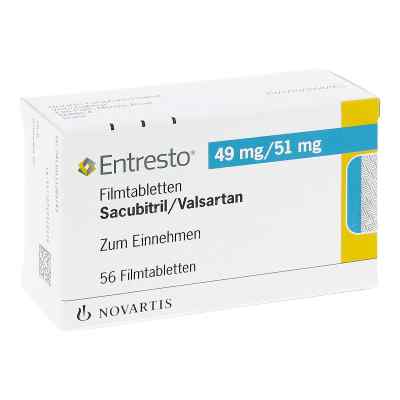 Entresto 49 mg/51 mg Filmtabletten 56 stk von NOVARTIS Pharma GmbH PZN 11126514