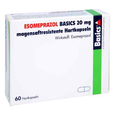 Esomeprazol Basics 20 mg magensaftresistente Hartkapsel 60 stk von Basics GmbH PZN 15744344