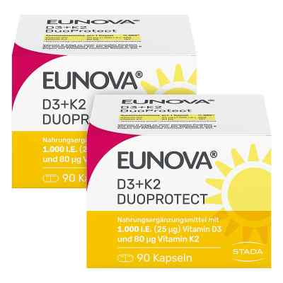 Eunova DuoProtect Vitamin D3+K2 1000IE/80UG 2X90 stk von STADA Consumer Health Deutschland GmbH PZN 15436766