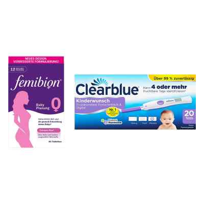Femibion 0 Babyplanung 84 stk + Clearblue Ovulationstest fortsch 1 stk von WICK Pharma - Zweigniederlassung PZN 08102451