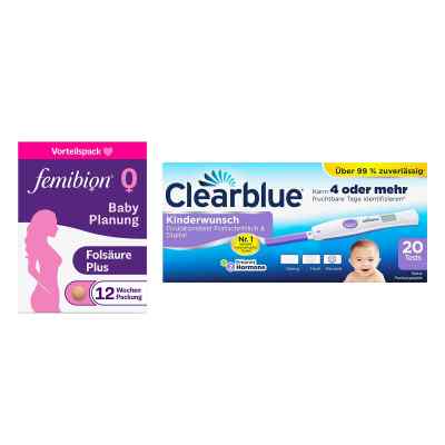 Femibion 0 Babyplanung 84 stk + Clearblue Ovulationstest fortsch 1 stk von WICK Pharma - Zweigniederlassung der Procter & Gam PZN 08102451