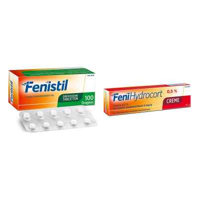 Fenistil Dragees 100 Stück + Fenihydrocort Creme 0,5 % 30 g