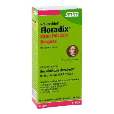 Floradix Eisen Folsäure Dragees 84 stk von SALUS Pharma GmbH PZN 05566172