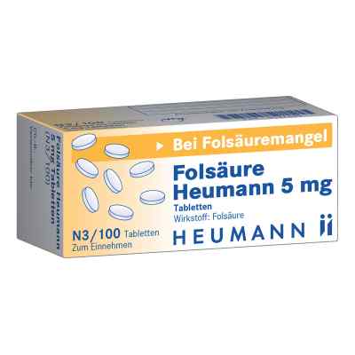 Folsäure Heumann 5 mg Tabletten 100 stk von HEUMANN PHARMA GmbH & Co. Generi PZN 03037699
