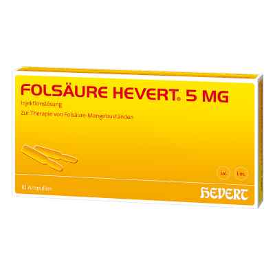 Folsäure Hevert 5 mg Ampullen 10 stk von Hevert-Arzneimittel GmbH & Co. K PZN 04375429