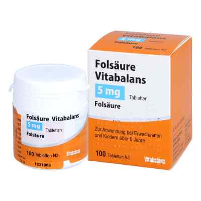 Folsäure Vitabalans 5 mg Tabletten 100 stk von Blanco Pharma GmbH PZN 16777127
