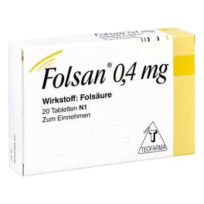 Folsan 0,4 Mg Tabletten 20 stk von Teofarma s.r.l. PZN 01246720