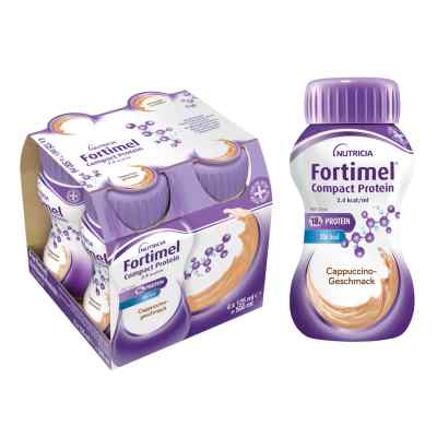 Fortimel Compact Protein 2.4 kcal Cappuccino 4X125 ml von Danone Deutschland GmbH PZN 19490604