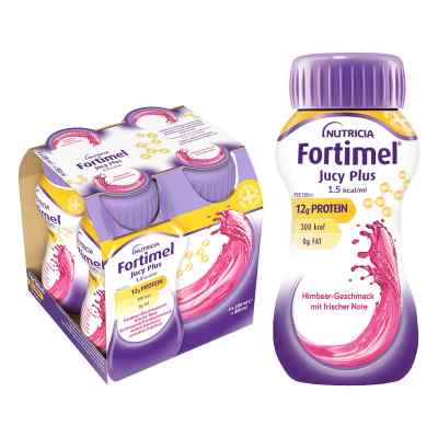 Fortimel Jucy Plus Himbeere Frische Note 4X200 ml von Danone Deutschland GmbH PZN 18827289