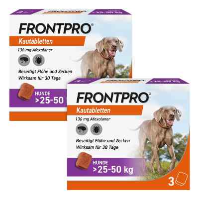 FRONTPRO Kautabletten für Hunde 25-50 kg 2x3 stk von Boehringer Ingelheim VETMEDICA GmbH PZN 08102413