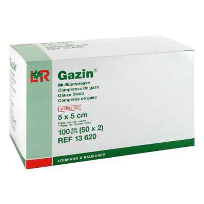 Gazin Kompressen 5x5cm 8fach steril 50X2 stk von Lohmann & Rauscher GmbH & Co.KG PZN 03449048