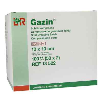 Gazin Schlitzkompressen 10x10cm 8fach steril 50X2 stk von Lohmann & Rauscher GmbH & Co.KG PZN 01511748
