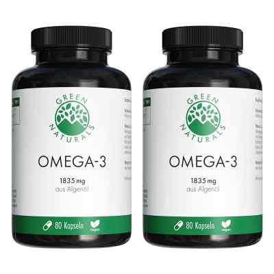 GREEN NATURALS Omega-3 Kapseln 1835mg vegan + DHA 2x80 stk von Heilpflanzenwohl GmbH PZN 08106201