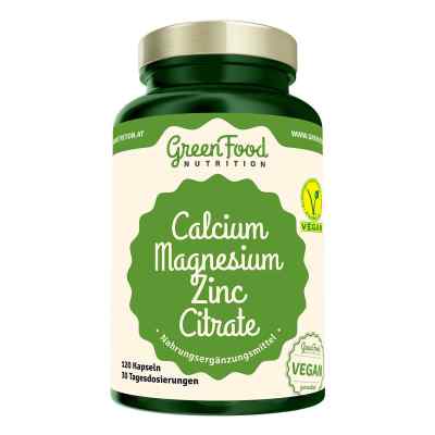 GreenFood Nutrition Calcium Magnesium Zink Citrate Kapseln 120 stk von  PZN 08106560