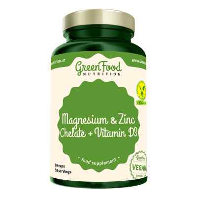 GreenFood Nutrition Magnesium und Zink Chelate + Vitamin D3 Kaps 90 stk von  PZN 08106550