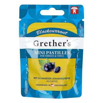 Grethers Blackcurrant Zuckerfrei Pastillen mini Beutel 30 g von Hager Pharma GmbH PZN 19859713