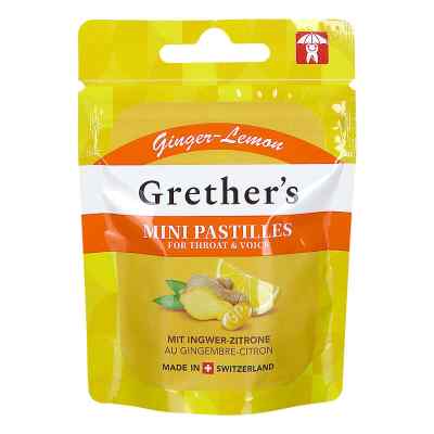 Grethers Ginger Lemon Zuckerfrei Pastillen Mini Beutel 30 g von Hager Pharma GmbH PZN 19859742