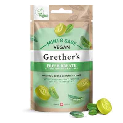 Grethers Vegan Fresh Breath Mint & Sage Pastillen 45 g von Hager Pharma GmbH PZN 18727375