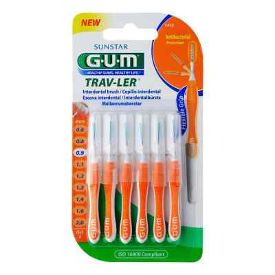 GUM TRAV-LER 0,9 mm orange (Kerze)  6 stk von Sunstar Deutschland GmbH PZN 09714422