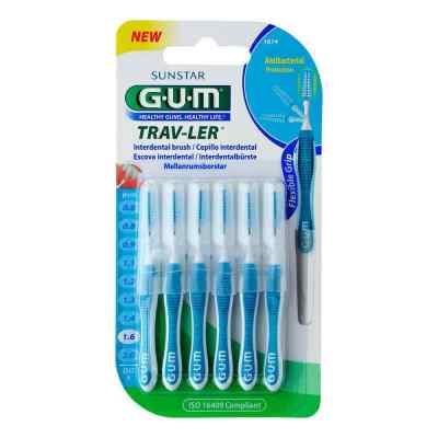 GUM TRAV-LER 1,6 mm blau (Tanne)  6 stk von Sunstar Deutschland GmbH PZN 09714333
