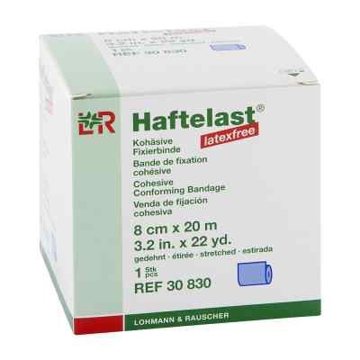 Haftelast Fixierbinde kohäs.latexfrei 8 cmx20 m blau 1 stk von Lohmann & Rauscher GmbH & Co.KG PZN 08817261