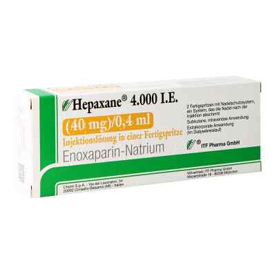 Hepaxane 4.000 I.e. 40 mg/0,4 ml iniecto -lsg.f-spr. 2 stk von ITF Pharma GmbH PZN 15637915