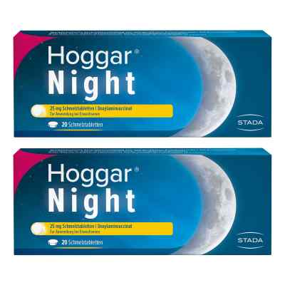 Hoggar Night 25 mg Doxylamin Schlaf-Schmelztabletten 2x20 stk von STADA Consumer Health Deutschland GmbH PZN 08102776