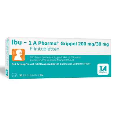 Ibu - 1 A Pharma® Grippal 200 mg/30 mg Filmtabletten 20 stk von 1 A Pharma GmbH PZN 14141365